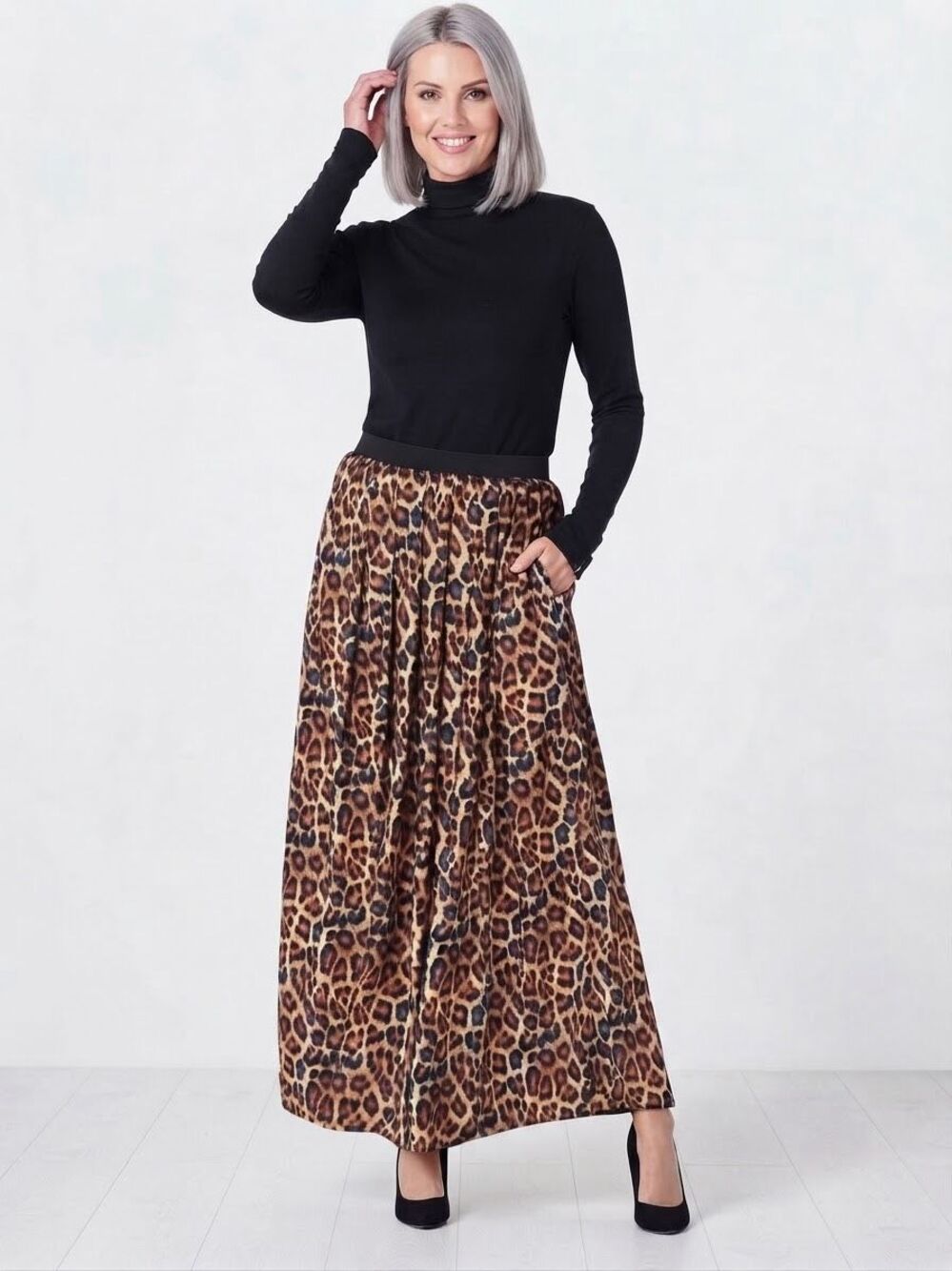 Joan Rivers Petite Leopard Print Maxi Skirt – Chic Animal Pattern Boutique Style